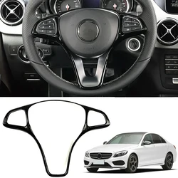 For Mercedes Benz A B C E GLA GLC CLA GLE GLS Class W246 W205 W213 X253 X156 Car Steering Wheel Cover Decoration Trim Sticker