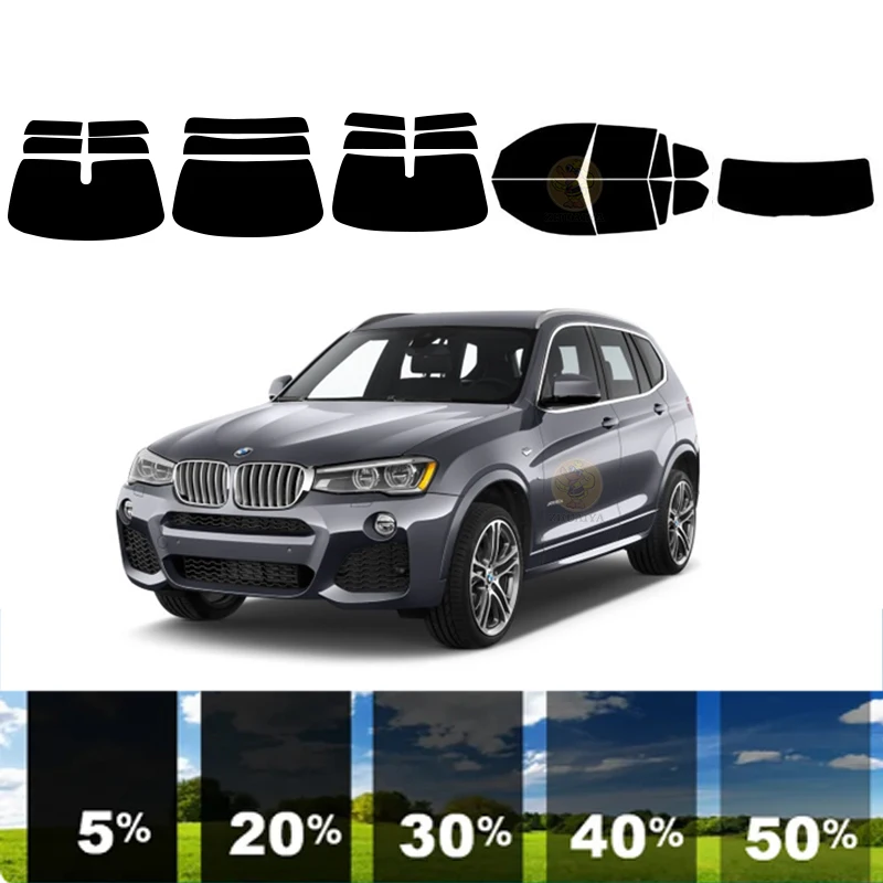 

precut Removable Window Tint Film For Car 100% UVR 5%-70%VLT Heat Insulation Carbon ﻿For BMW X3 4 DR SUV 2011-2017