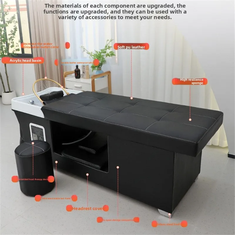 High-end Hair Treatment Shampoo Bed Water Circulation Fumigation Massage Massage Hair Care Spa Beauty Bed Beauty Salon Special T