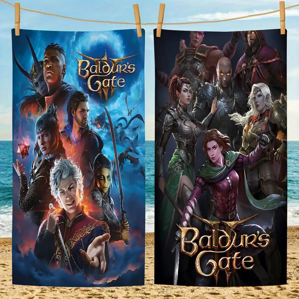 Game B-Baldurs Gate 3 Beach Towel Colorful Bath Towels for Girl Microfiber Quick Dry Custom Sand Free Beach Yoga Spa Gym Pool