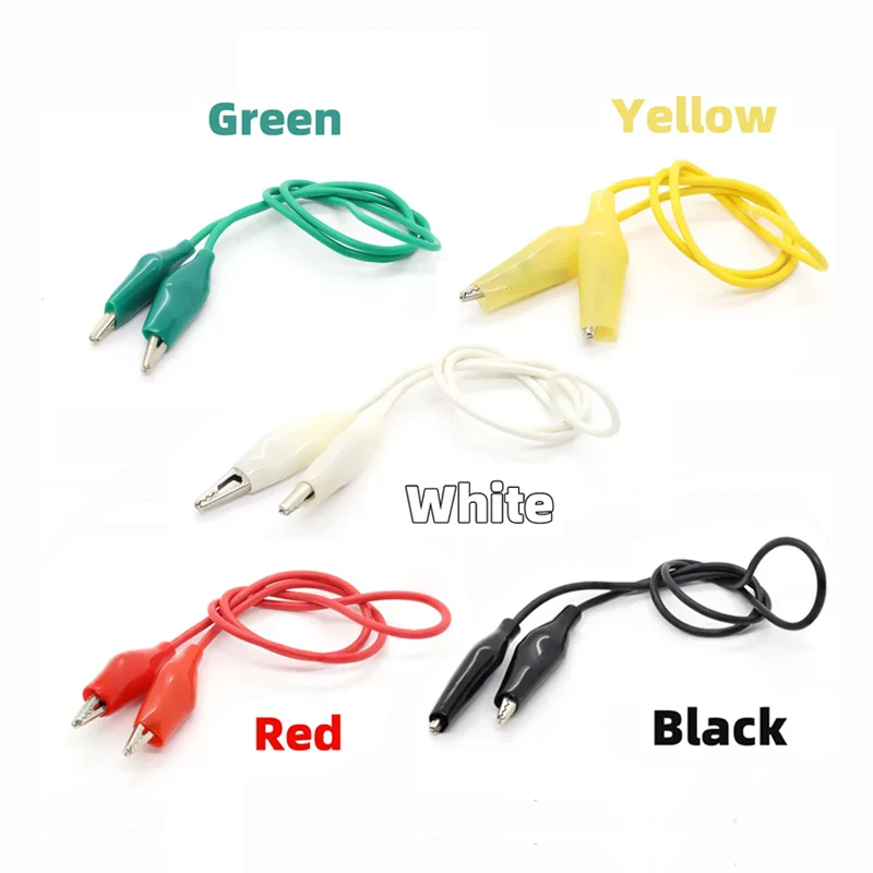 DIY Clip de cocodrilo número abrazadera de prueba de doble punta Cable pinzas de cocodrilo Cable de prueba Clip línea longitud 50cm