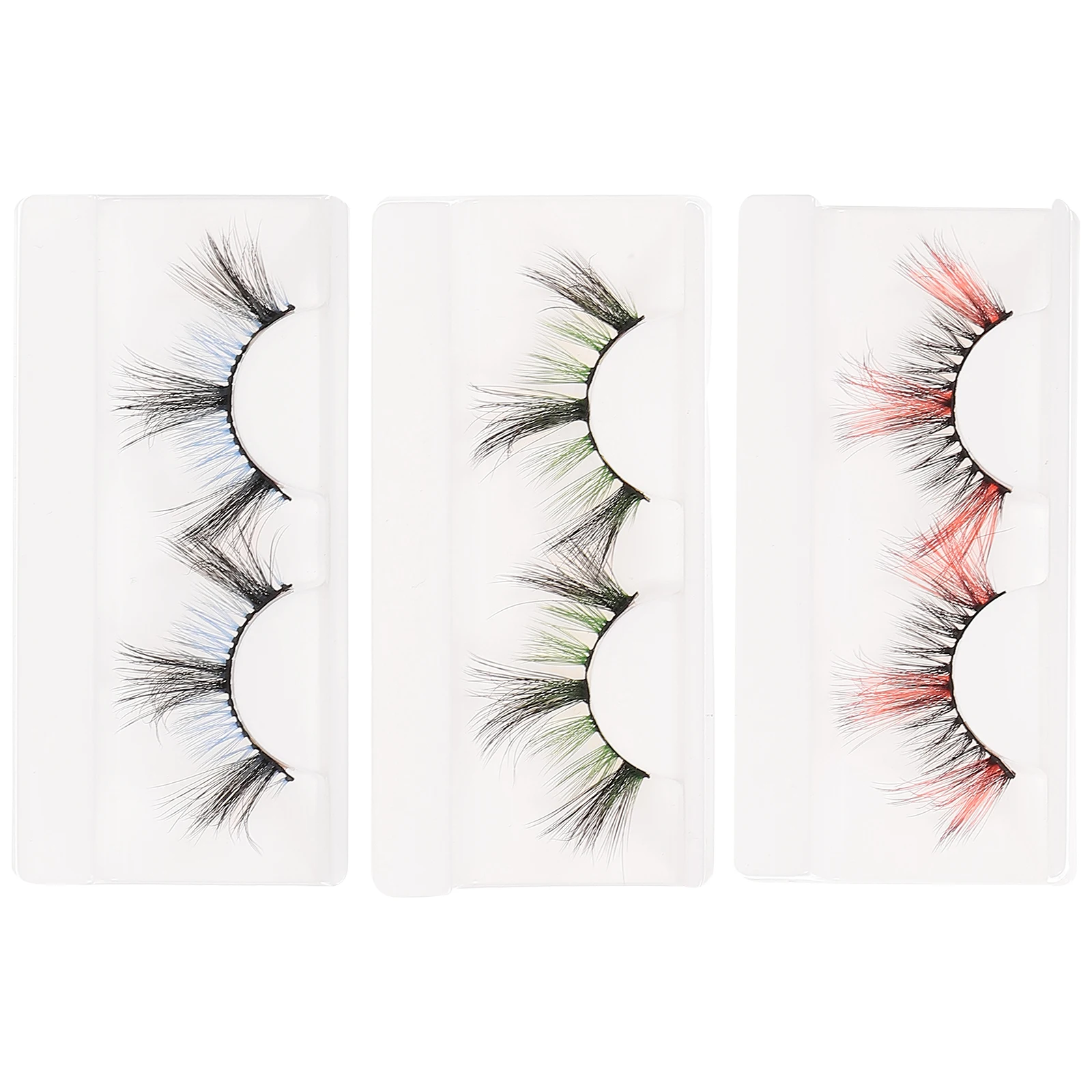 

3 Pairs False Eyelashes for Party Colored Lashes Women Safe Material Easy to Use Store Comfortable Not Deform Gift Choice