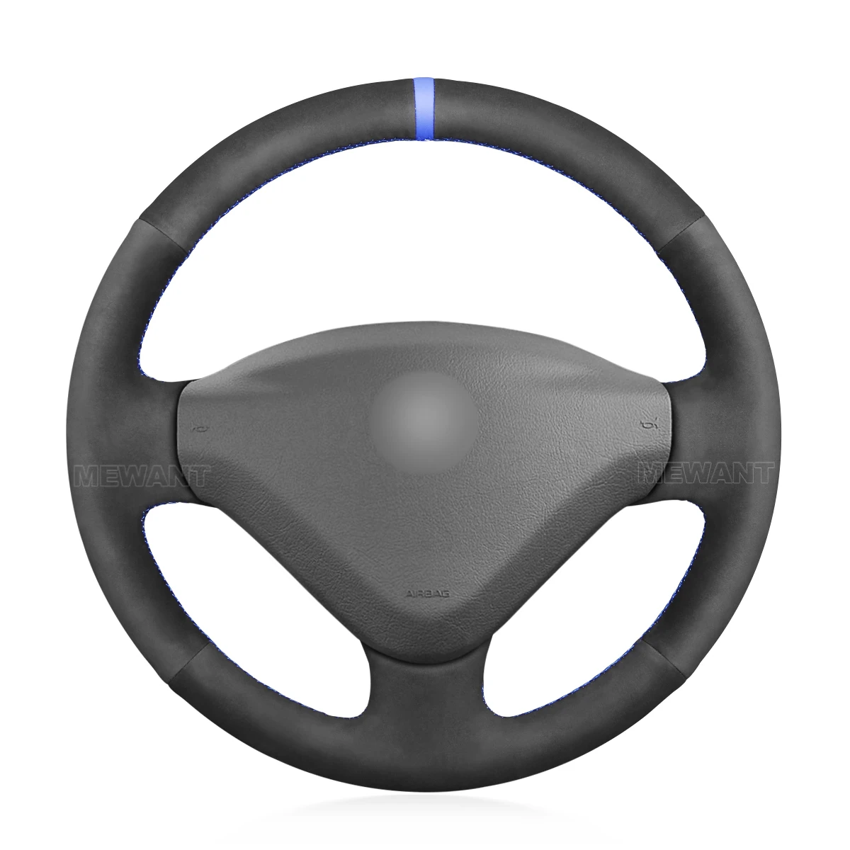 

MEWANT Customizable Black Suede Steering Wheel Cover for Peugeot 206 207 CC SW Expert Partner Tepee