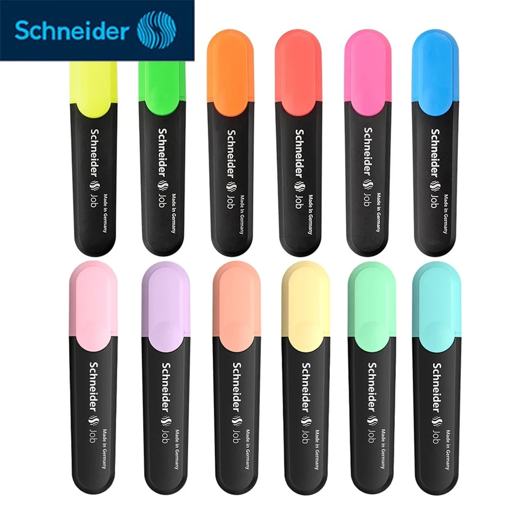 

4/6/12pcs Schneider Color Highlights Pen Set JOB150 Student Marking Pen Eye Protection Large Capacity School Office Accessories