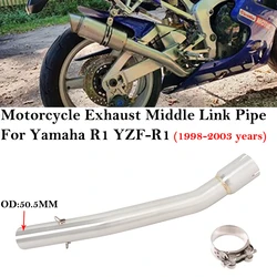Slip On For Yamaha YZF-R1 R1 1998 - 2003 Motorcycle Exhaust Escape System Muffler 51mm Stainless steel Middle Link Pipe