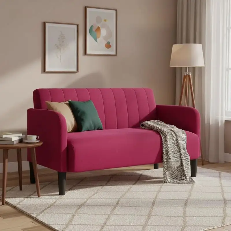 Zweisitzer-Sofa für Wohnzimmer – Samtpolsterung mit ergonomischem Sitzsystem und robustem Holzrahmen