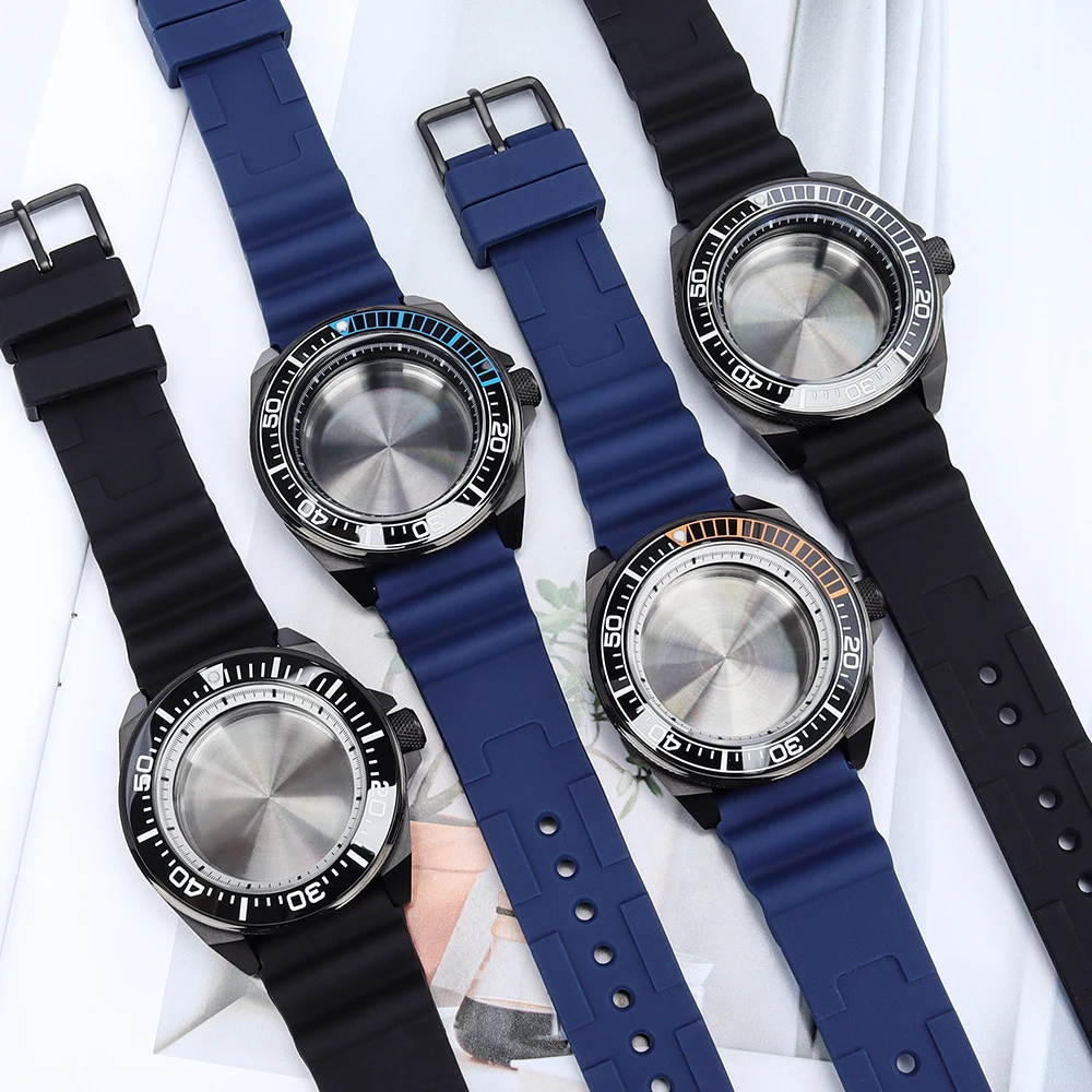 

Корпус часов 43,8 мм для модифицированных часов Samurai Diver, резиновый ремешок, сапфировое стекло, для механизмов NH36, NH35, NH38, NH34, 4R36, водонепроницаемость 20ATM.