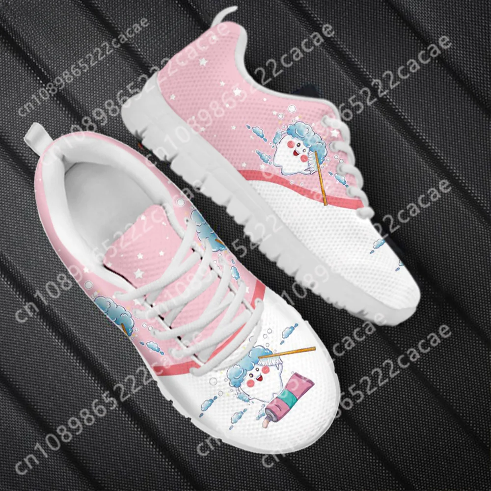 

Women's Dental Shoes Women Sports Shoes Cute Tooth Brush Cartoon Design Female Sneakers Girls Soft Tennis Shoes 2023