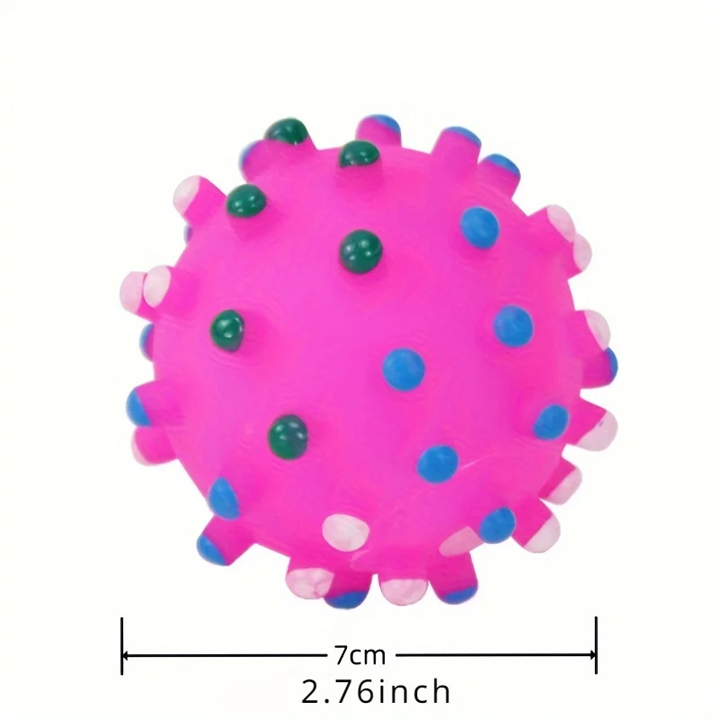 قطعة واحدة من لعبة صوت الحيوانات الأليفة بلون عشوائي من الفينيل على شكل كرة شوكة صغيرة على شكل كلب
