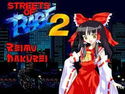 Reimu in Streets of Rage 2 16 bit gamecard for sege mega drive