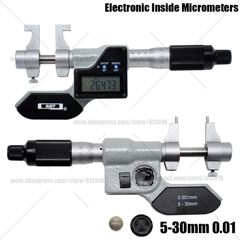 QLR 0.001mm 5-30mm 25-50/50-75/75-100mm Inside Electronic Digital Inside Micrometer Metric Micrometers Carbide Measuring Tools