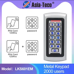 LED Backlight Metal Keypad Wiegand RFID Card Reader 125khz Access Control System Proximity Card Standalone 2000 Users Door Lock