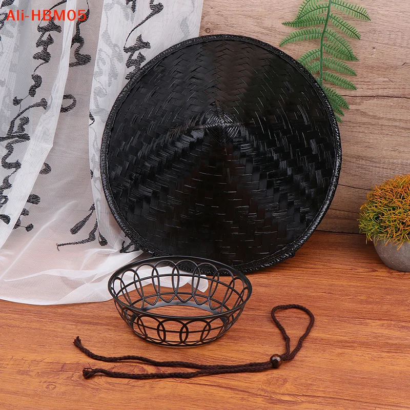 (HB05)Hat Samurai Straw  Chinese Cosplay Japanese Rice Asian Bamboo Conical Hats Party Farmer Cone Decor Cap Decorative