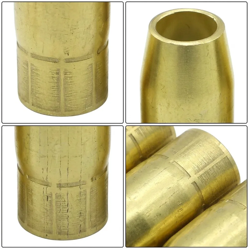5-Pack 199613 Brass Nozzles for Miller for MIG for Torch for Roughneck for Spoolmatic Gas Shielding Efficiency 5/8 inch Bore
