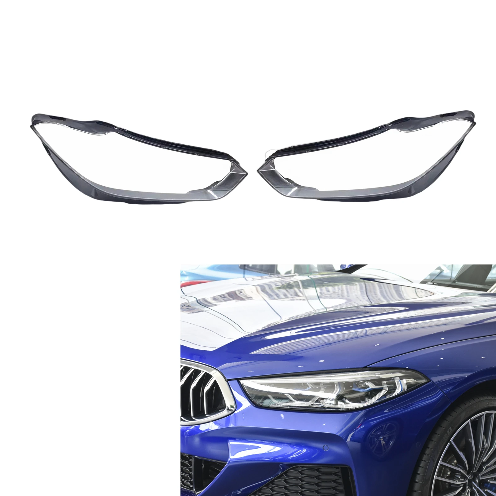 

For BMW 8 Series G14 G15 G16 2019-2024 Car Front Head Light Lamp Cover Clear Lens Headlight Headlamp Shell Cap Lampshade Housing