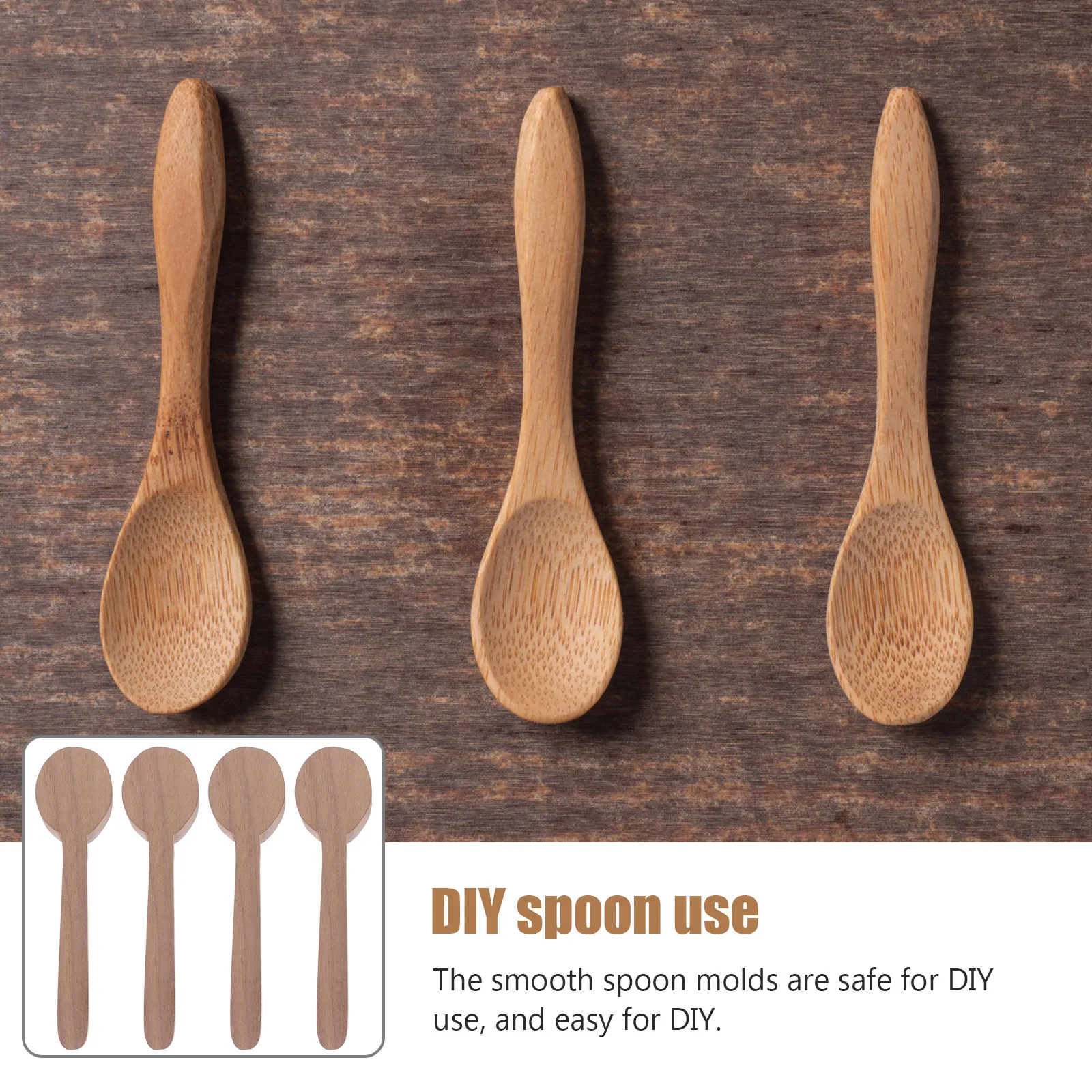 

4pcs Unfinished Wooden Spoons Handmade Wood Carving Diy Supply For Craft Projects Kids Adults Home Decor Decoration Gift