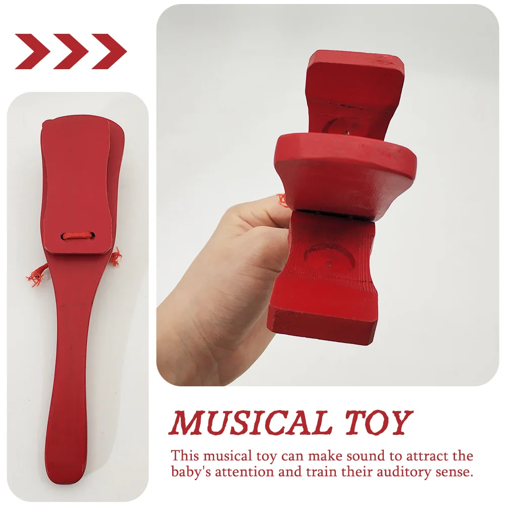 

Vibrant Handheld Wood Castanet Toy Percussion Instrument Fun Musical Learning for Small Kids