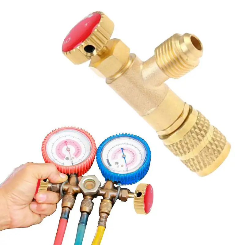 Brass Pressure Relief Safety Adapter Air Conditioner Tool Hose Fitting Control Devices R410A R22 Air Conditioning Refrigerant