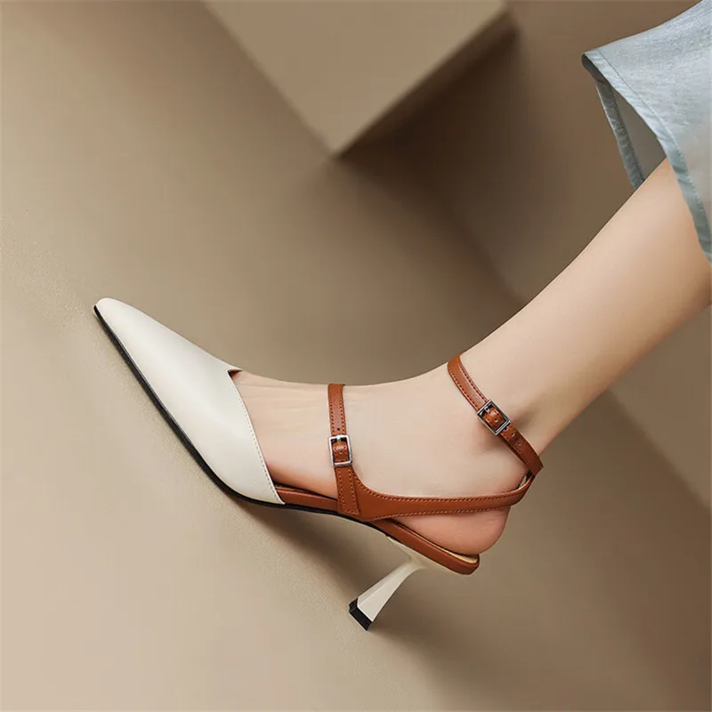 2023 New Sheep Suede Summer Sandals Pointed Toe Sandals Shoes for Women Handmade Women Sandals Zapatos De Mujer Gladiator Shoes