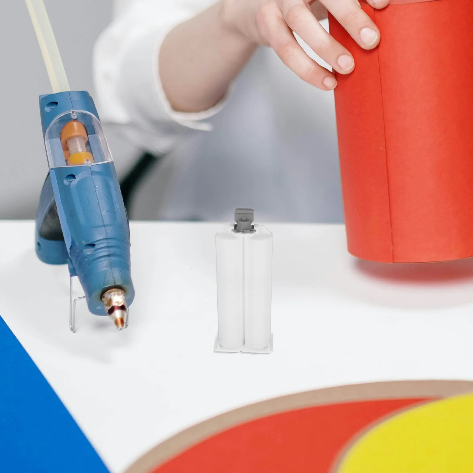 

4pcs Reusable Plastic Glue Mixing Tube Ab Epoxy Adhesive Replacement Refillable Sealant Barrel For Construction Automotive