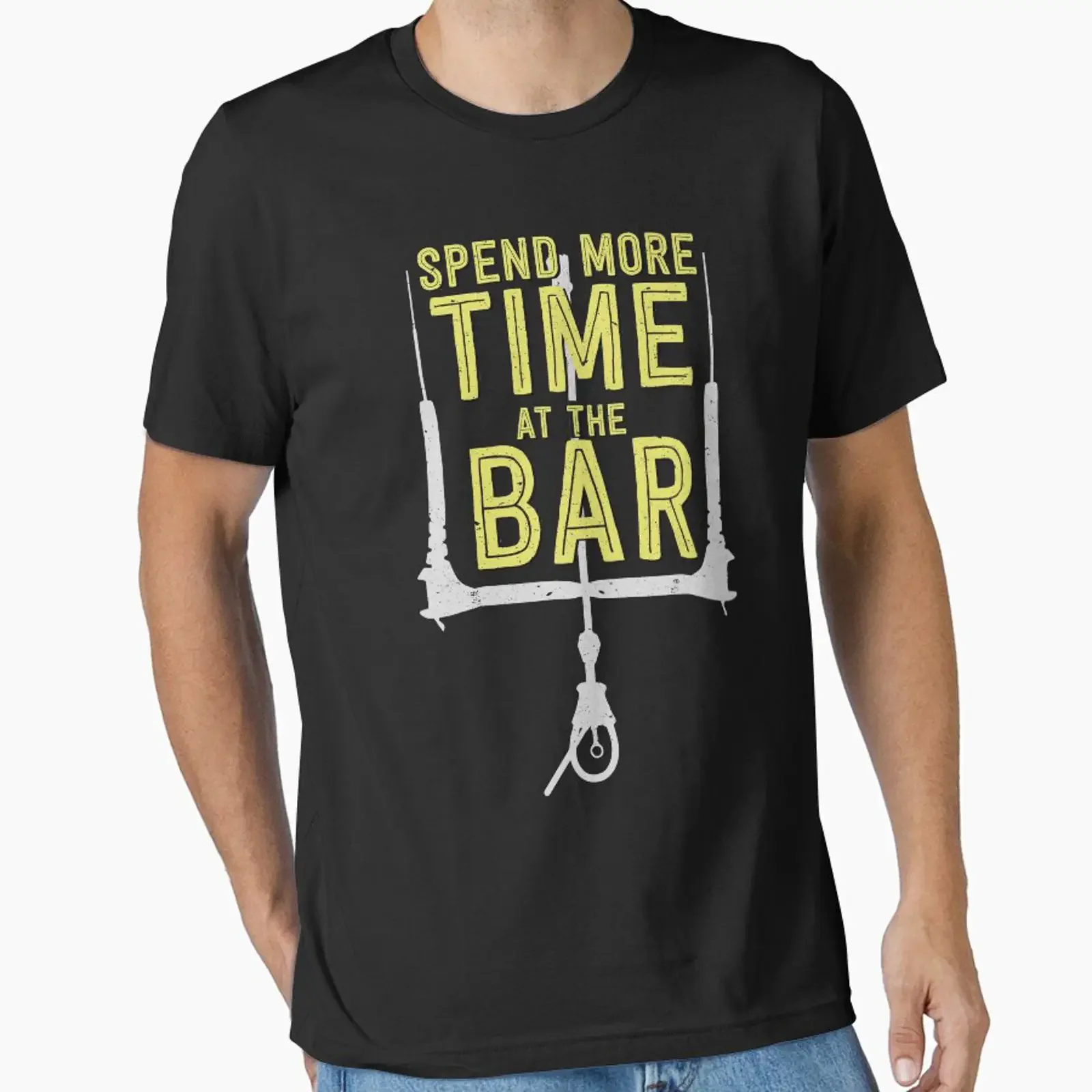 Spend More Time at the Bar Essential T Shirt vintage Washed graphic Stretched Comfortable Slightly Top For Everyday Wear homme
