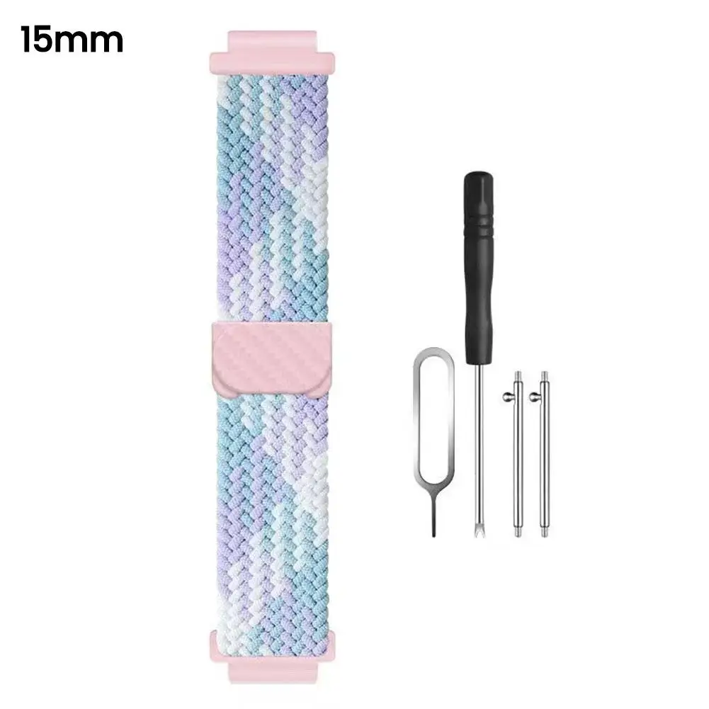 Universelles magnetisches Smartwatch-Nylonarmband mit Schnalle für Kinder 15/16/17mm Atmungsaktives, verstellbares, elastisches Ersatzarmband – Detail 7