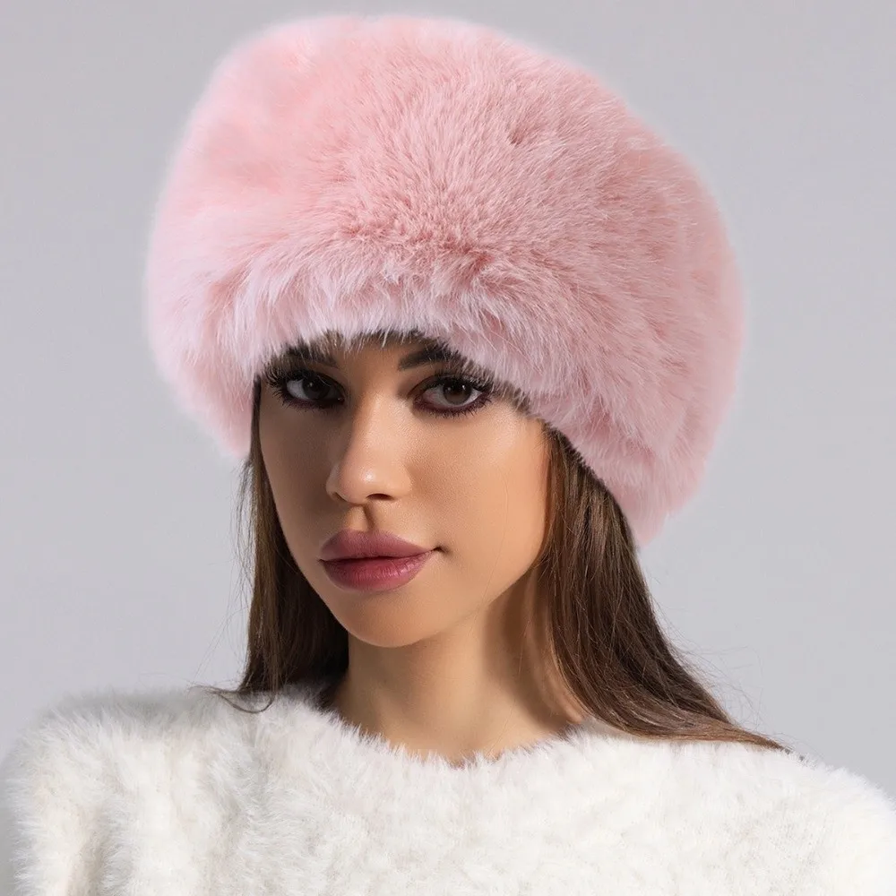 Fashion Faux Fur Empty Hat Thicken Winter Warm Travel Brimless Hat Soft Ear Protection Headband Cover