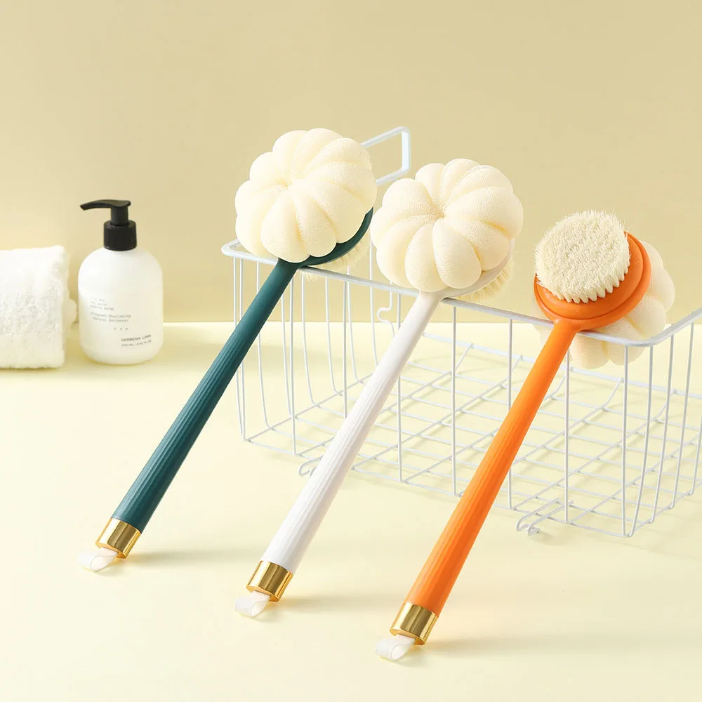 Long Handle Double-sided Bath Brush Body Exfoliating Scrubber Body Back Massage Shower SPA Foam Bath Accessories Body Cleansing