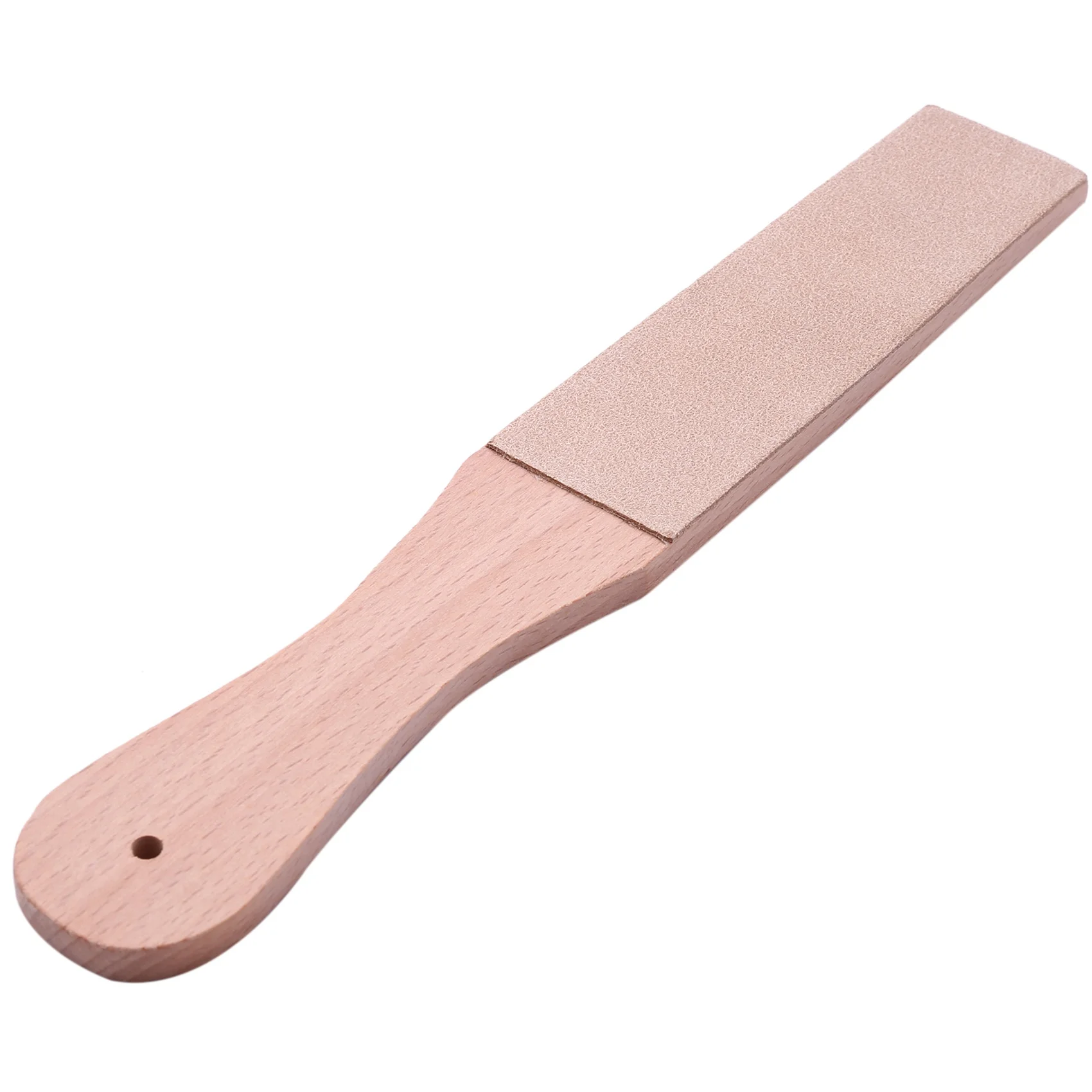 Wood Handle Leather Sharpening Strop Knife Polishing Board With Polish Compound 2 Sided Made From Veg Tanned Cowhide