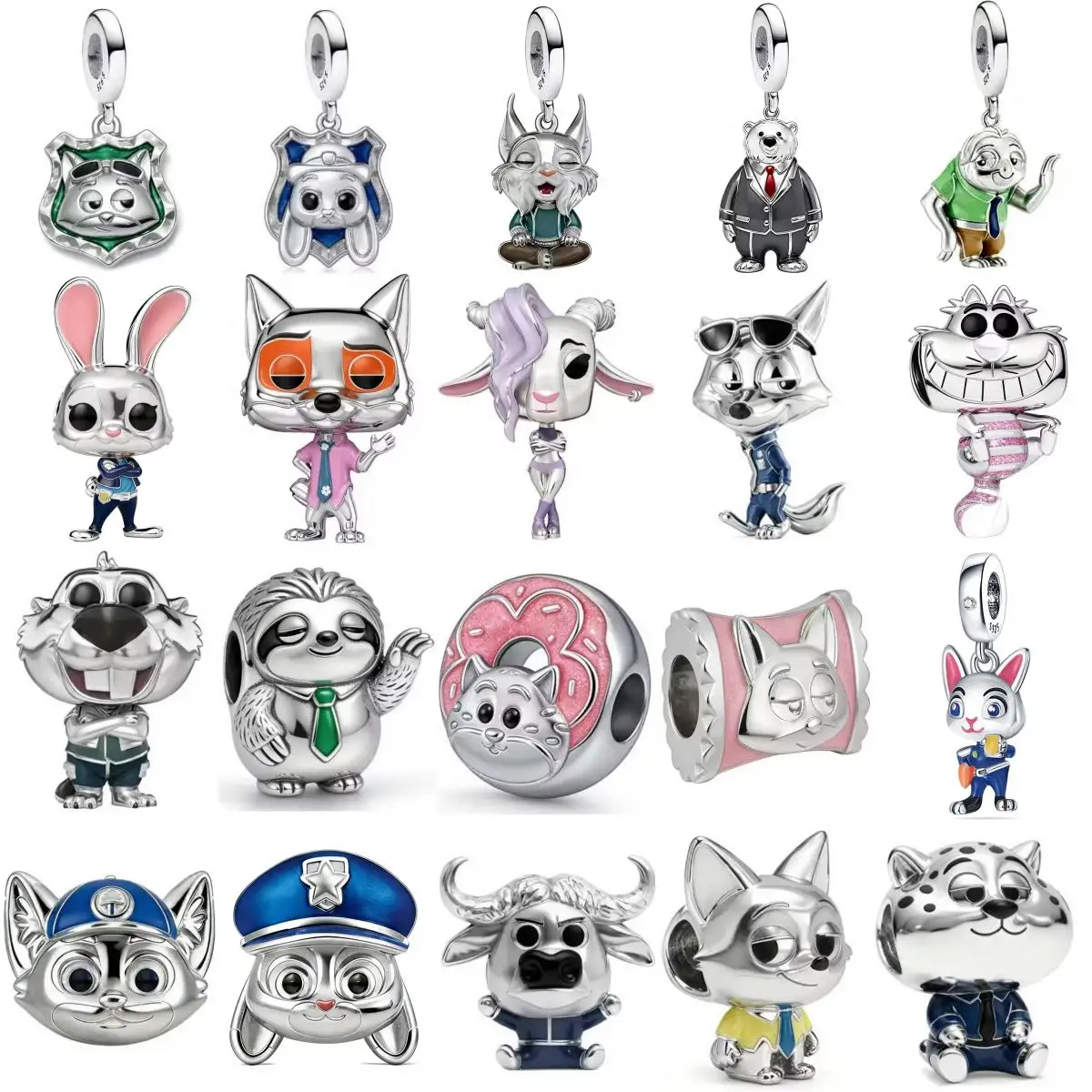 Potdemiel Zoo Series Charm Bead String Pendant - Suitable for DIY Original Bracelet and Necklace - Cartoon Jewelry
