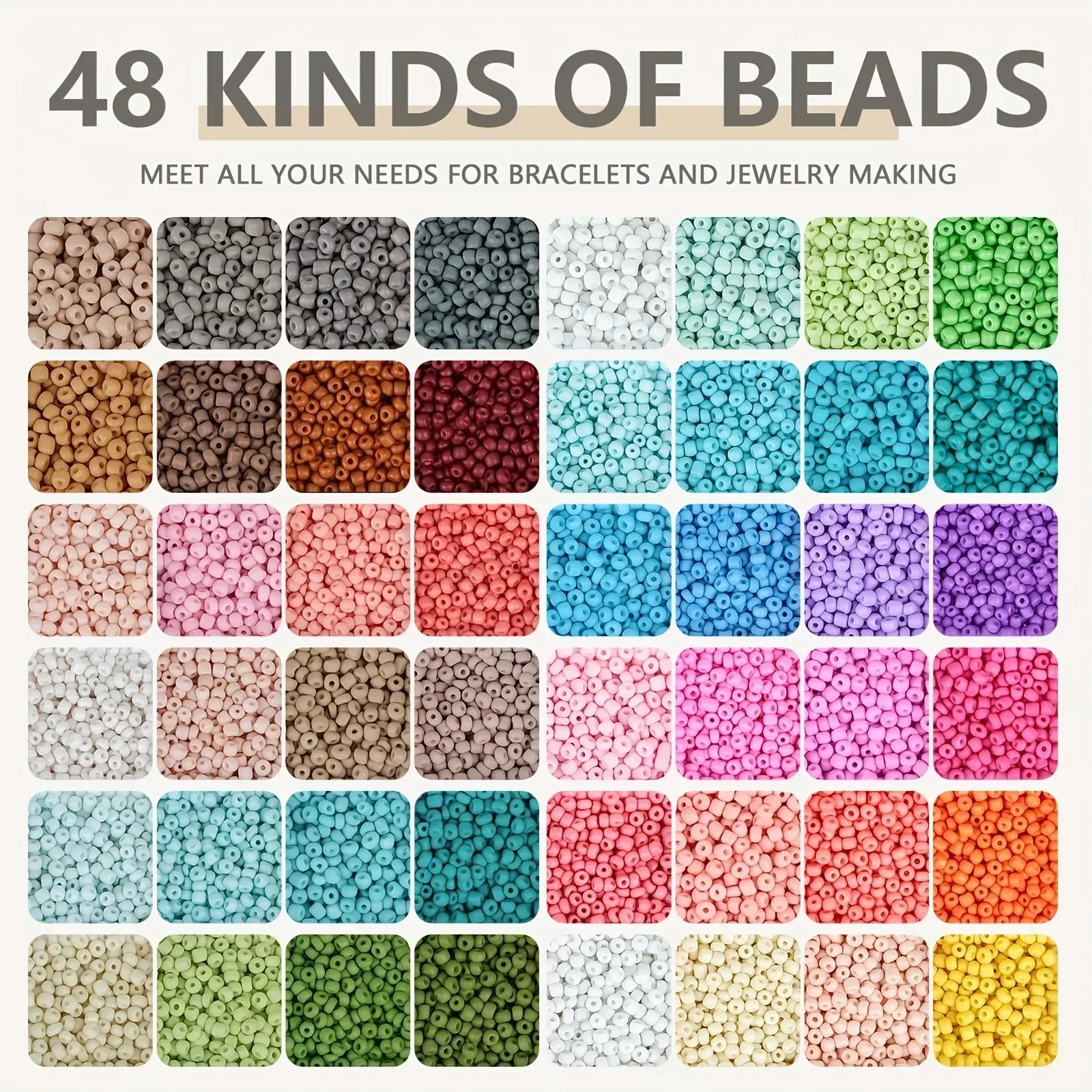 

Macaron Frosted Beads DIY Bracelet Beads 3mm Rice Beads Material Kit with Storage Box Children's Handmade Decorative Accessories