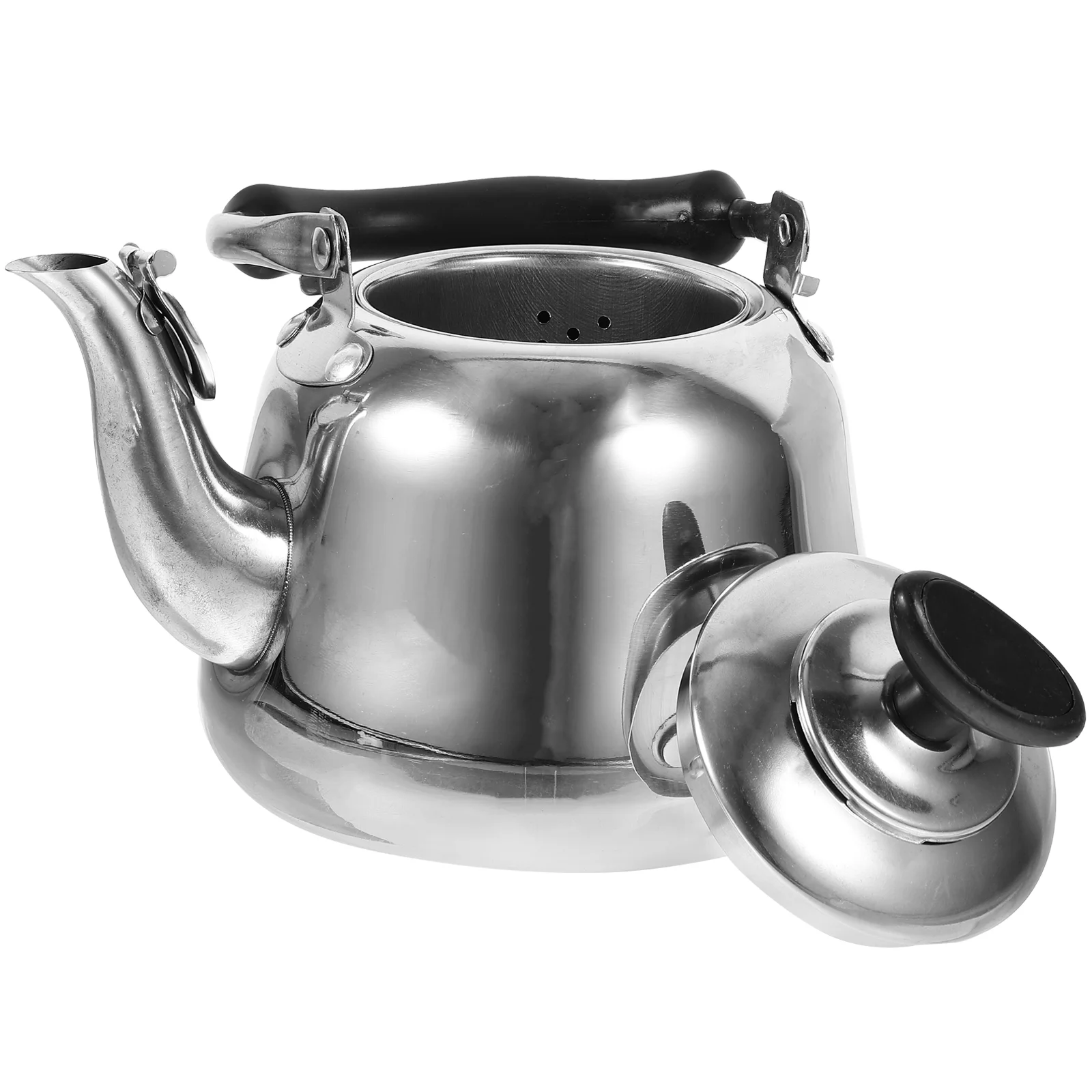 

Stainless Steel Kettle Teapot for Stovetop High Capacity Quick Boil Wide Mouth Lid Food Grade Easy Storage for Family