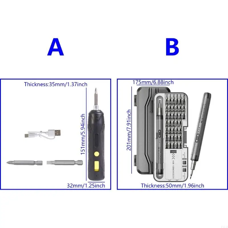 2025 New Screwdriver Set 46 in 1 Screwdriver 3.7V Power Screwdriver Bits Repair Tool for Phone Camera Computer Repair
