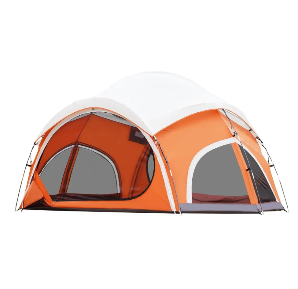 

4 Person Family Camping Tent Double-Layer Waterproof Dome with Ventilated Windows, Quick Pitch Design for Camping or Hiking