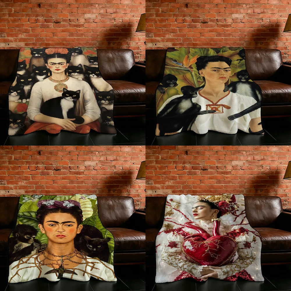 Painter F-Frida K-Kahlo Art Blanket Flannel Warm Soft Throw Blanket For Room Sofa Childish Birthday Gifts