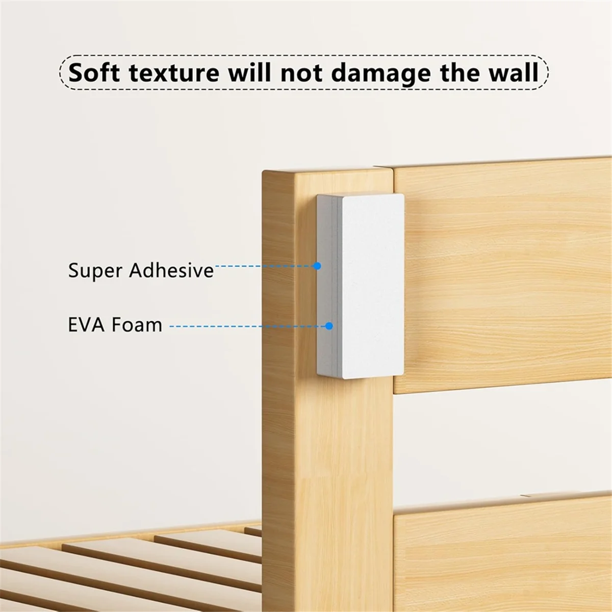 ABZV-20 Almohadillas para muebles, topes de cabecero de espuma EVA para pared, 10 unidades (15 mm de grosor) + 10 unidades (5 mm de grosor) Protector de pared