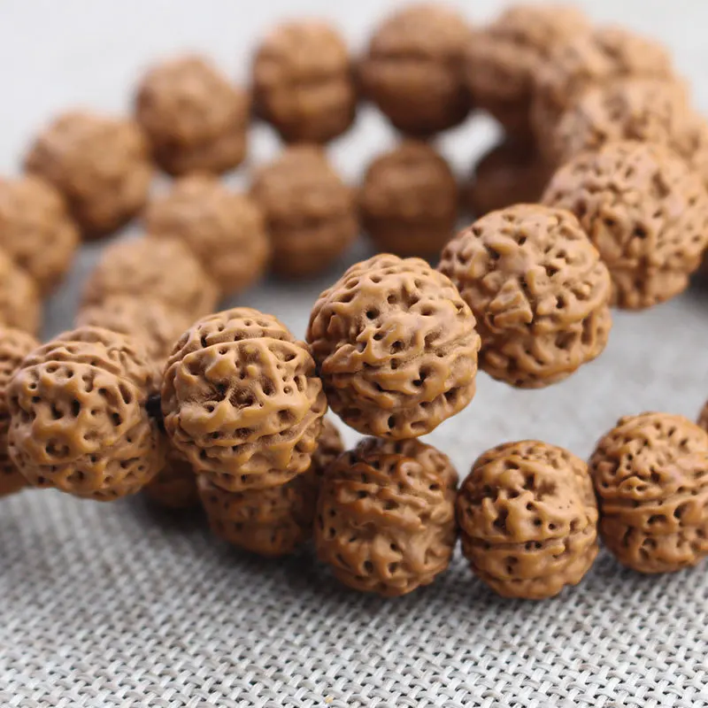 

Factory Wholesale Fine Pick Nepal Big Rudraksha Beads Bracelet Original Seed Five Faces Men and Women Couple Buddha Beads Hand J