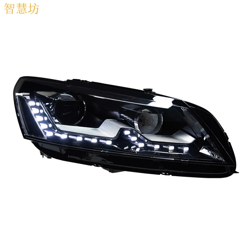 Suitable for Volkswagen Passat 2011-2015 Headlight Assembly Modified High-End LED Lens Headlight Daytime Running Light Turn Sign