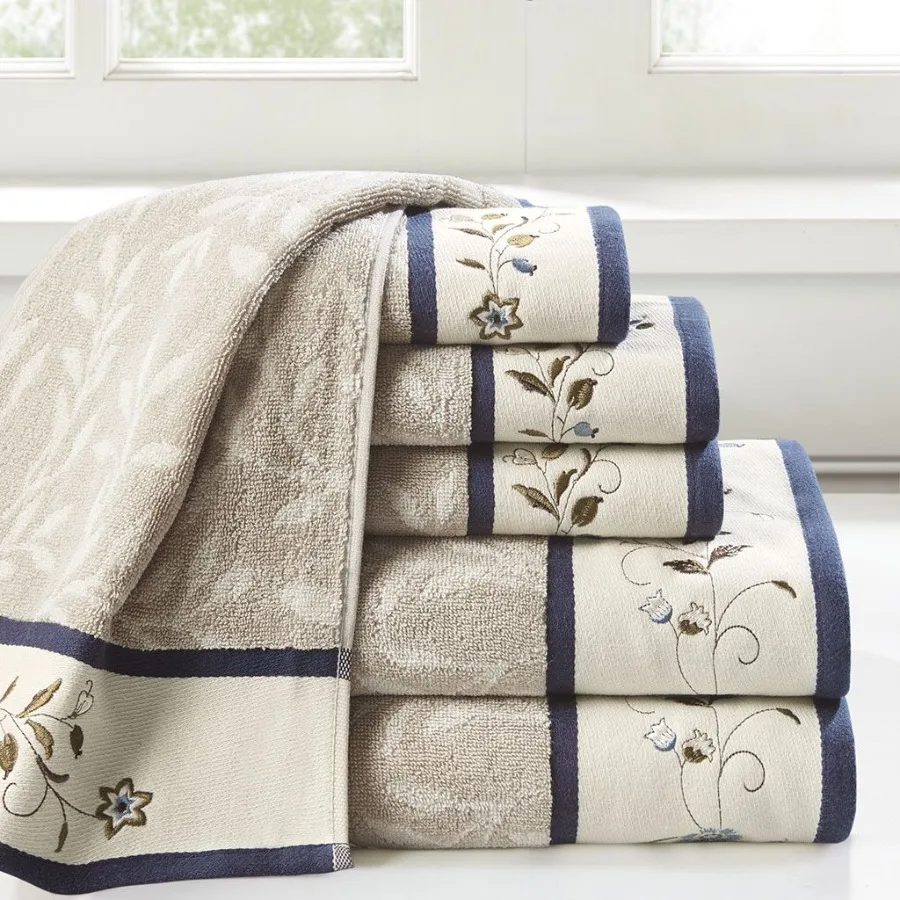

Embroidered Cn Jacquard 6 Piece Towel Set