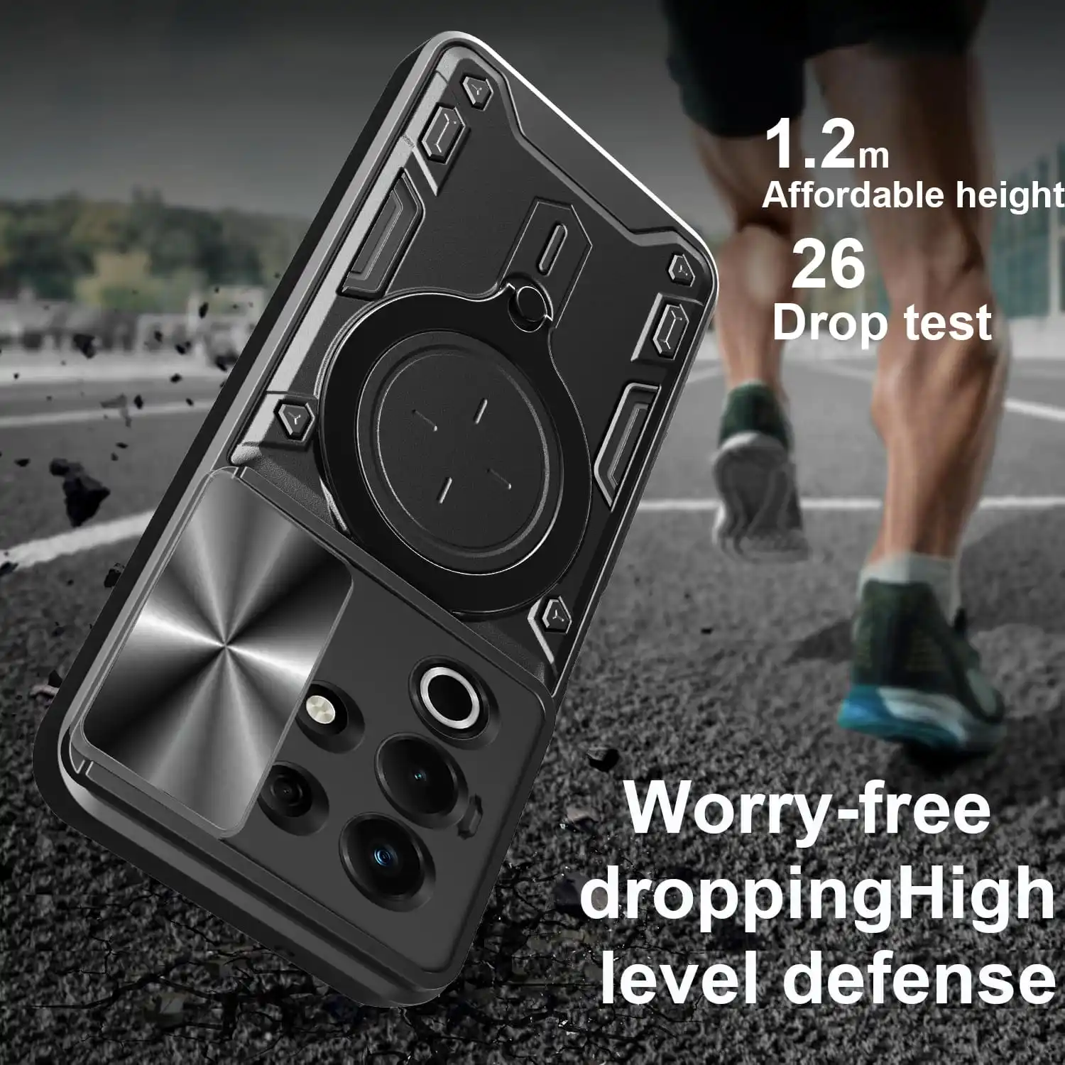 Case for itel S25 Ultra Magnetic Slide Camera Protection itel S25 4G S23+ S23 Cover 360 Rotate Kickstand Armor Ring Funda Capa