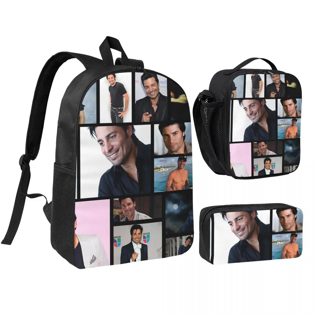 

Chayanne 3 Backpack Student Boys Girls BookBag School Bag Computer Shoulder Bags 3ps Insulated Lunch Bag Pencil Case