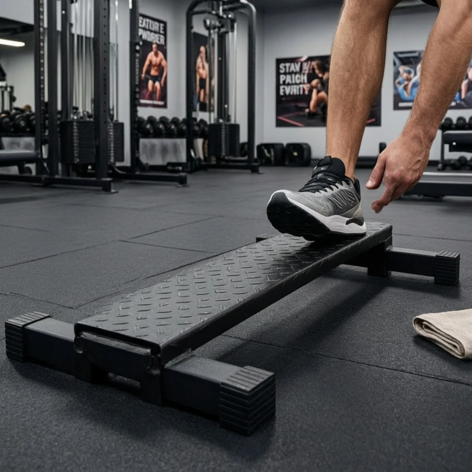 Calf Stretch Board Anti-Slip Calf Raise Platform Slant Board Standing Adjustable for Fitness Enthusiasts, Home Gym