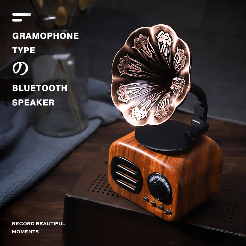 Bluetooth Speaker Retro Wood Portable Box Wireless Mini speaker Outdoor for Sound System TF FM Radio Music MP3 Subwoofer