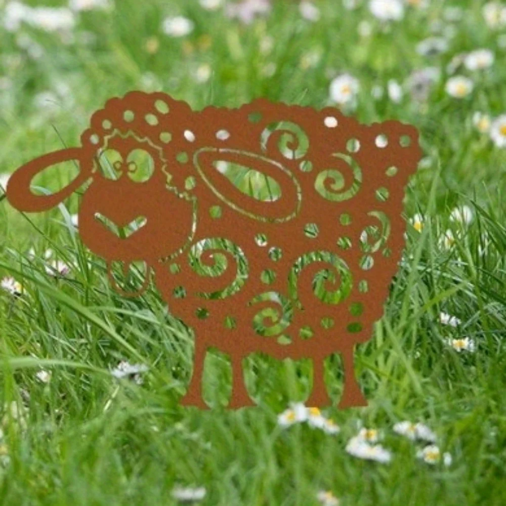 Enhance Garden with Metal Sheep Art – Charming Whimsy and Charm. Metal Home Decoration.”