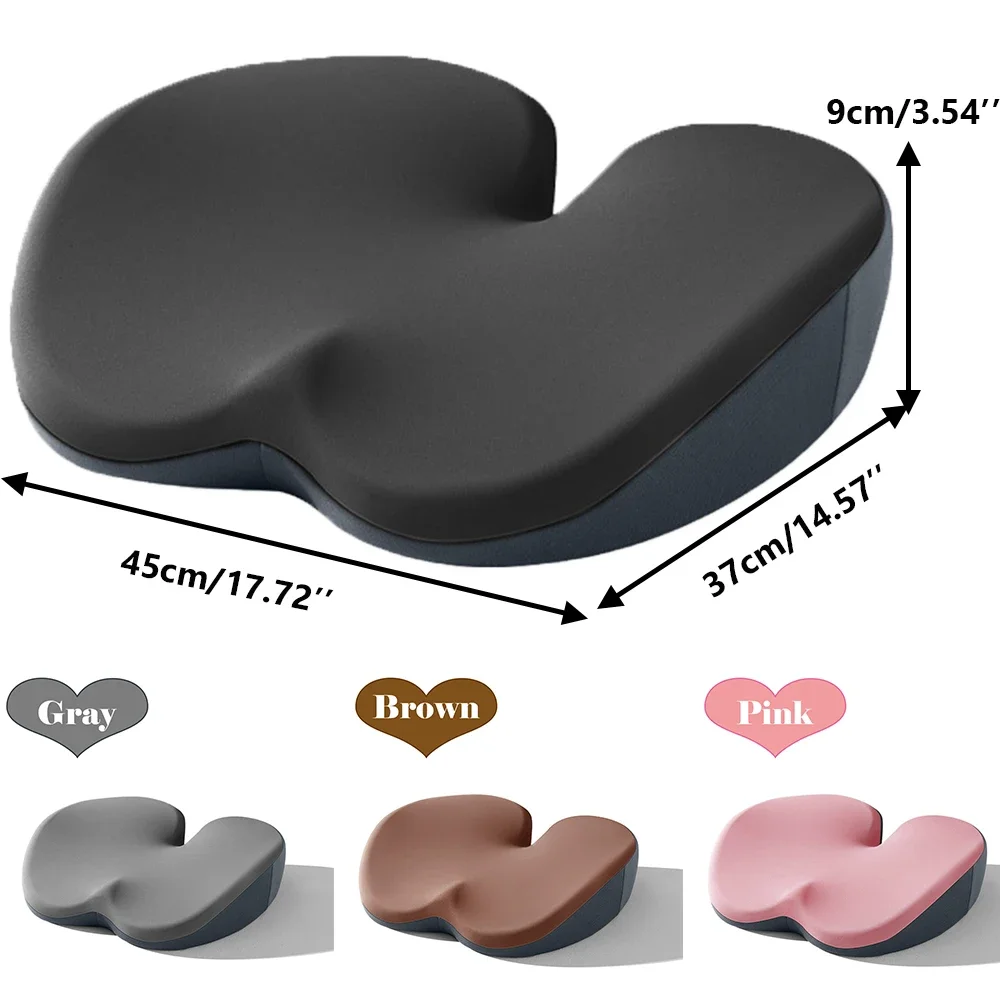 

Comfort Memory Foam Seat Cushion Anti-slip Tailbone Sciatica Back Pain Relief Home Office Chair Orthopedic Booster Seat Cushion