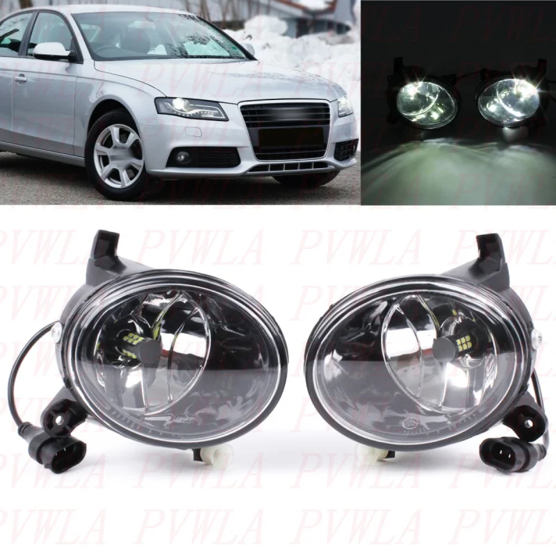 

1 Pair LED Fog Lights For Audi A4 B8 2008 2009 2010 2011 2012 Front Bumper Fog Lamp Car accessories 8T0941699B 8T0941700B