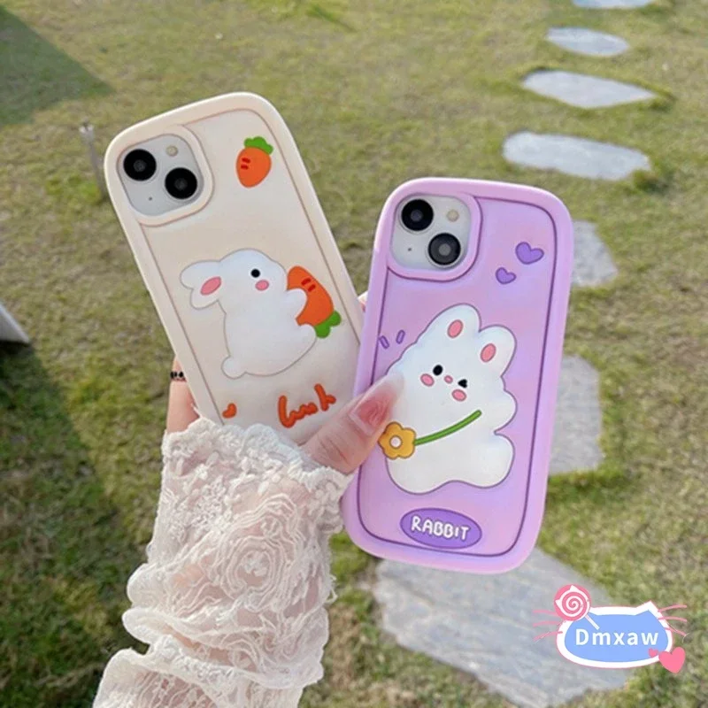 لطيف ثلاثية الأبعاد أرنب غطاء من السيليكون ل Vivo V23 V29 برو S15 S10 S9E جراب هاتف الحب زهرة الأرنب غطاء ناعم #3