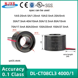 NJXSE DL-CT08CL3 4000/1 Current Transformer 5A 10A 20A 30A 50A 100A 150A Micro CT 100A/25mA High Accuracy Current Transformer