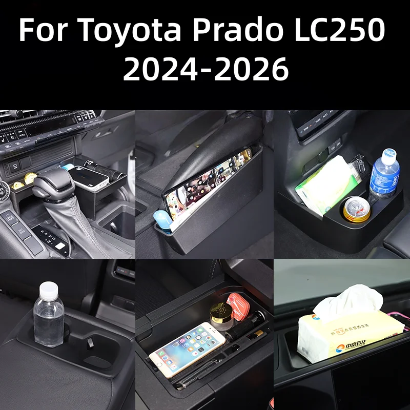 

For Toyota Land Cruiser Prado LC250 2024-2026 Center Console Storage Protection Sleeve Cup Holder Cover Interior Car Accessories