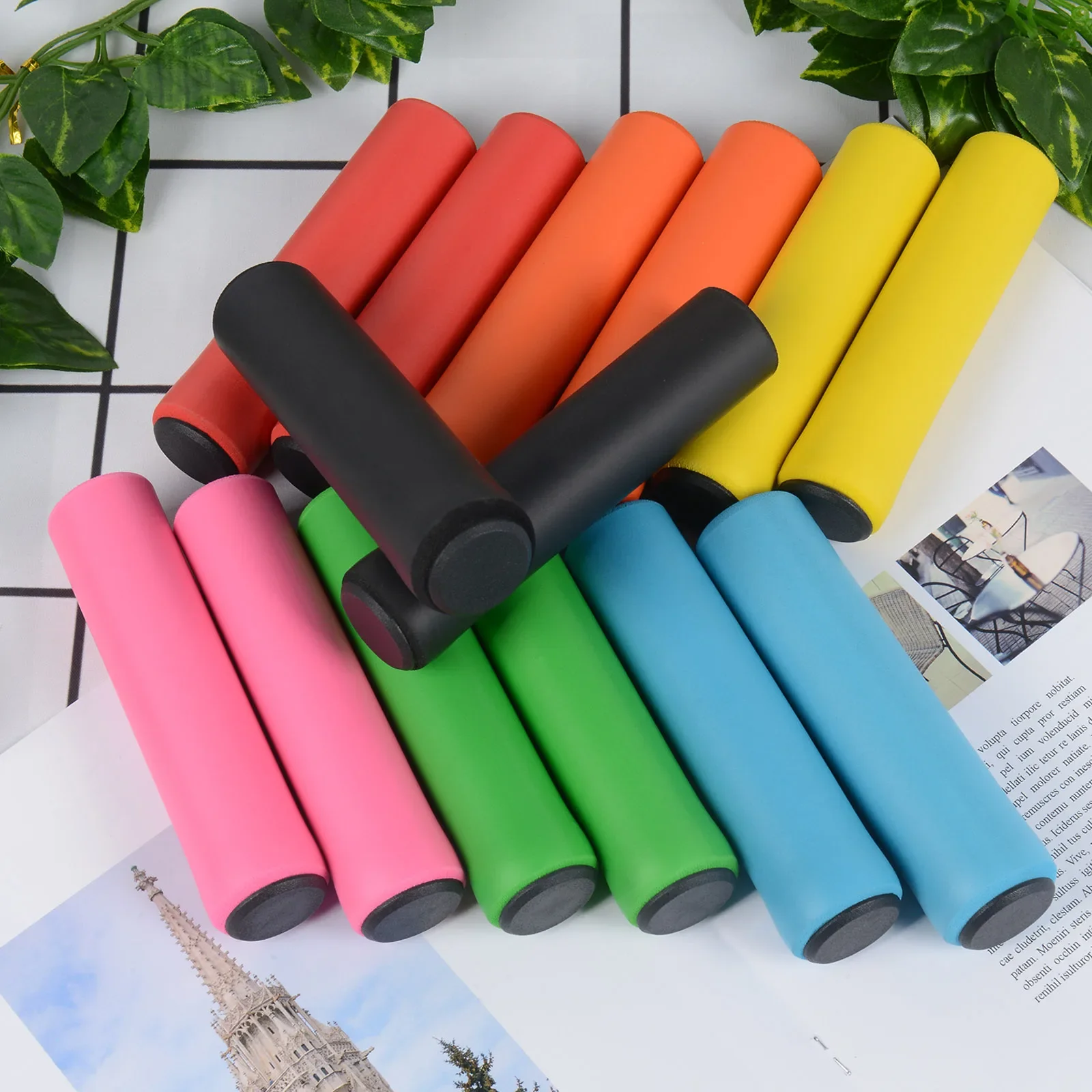 1Pair Silicone Cycling Bicycle Grips Outdoor MTB Mountain Bike Handlebar Grips Cover Anti-slip Strong Support Grips Bike Part